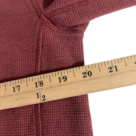 Eddie Bauer Men's Burgundy Waffle Knit‎ Thermal Long Sleeve Pullover Size M - Picture 7 of 8